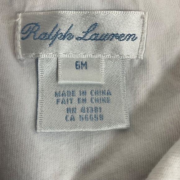 Ralph Lauren Baby Girl Floral Romper One-Piece 6M Snap Front Bow Ruffle Trim - Picture 6 of 8